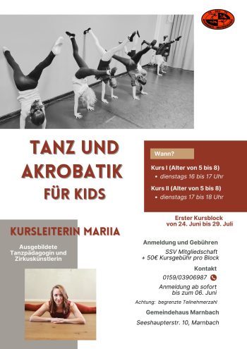 tanz und akrobatik für kids marnbach weilheim